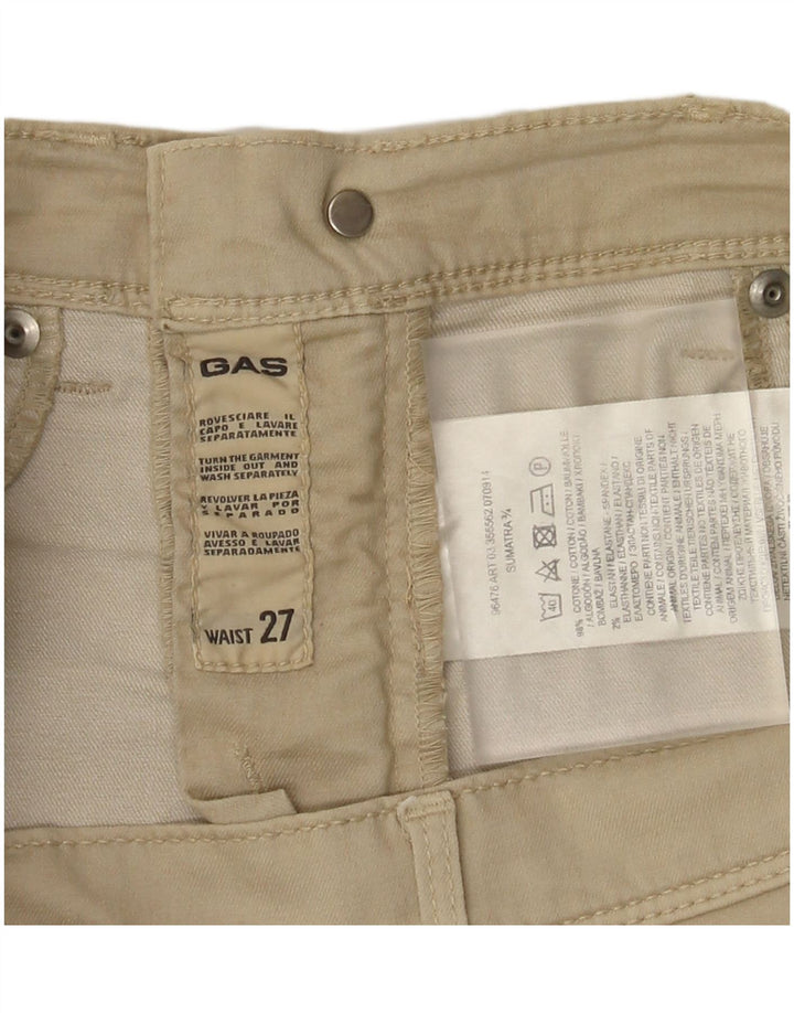 Pantalón Capri Gas Mujer W27 L18 Algodón Beige