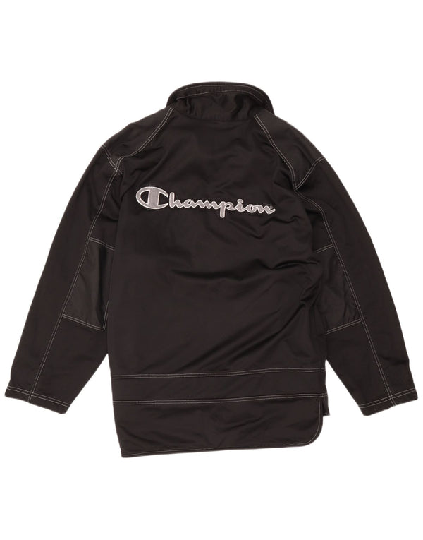 Champion Mens Graphic Chándal Top Chaqueta Pequeña Poliéster Negro
