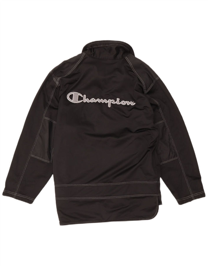 Champion Mens Graphic Chándal Top Chaqueta Pequeña Poliéster Negro
