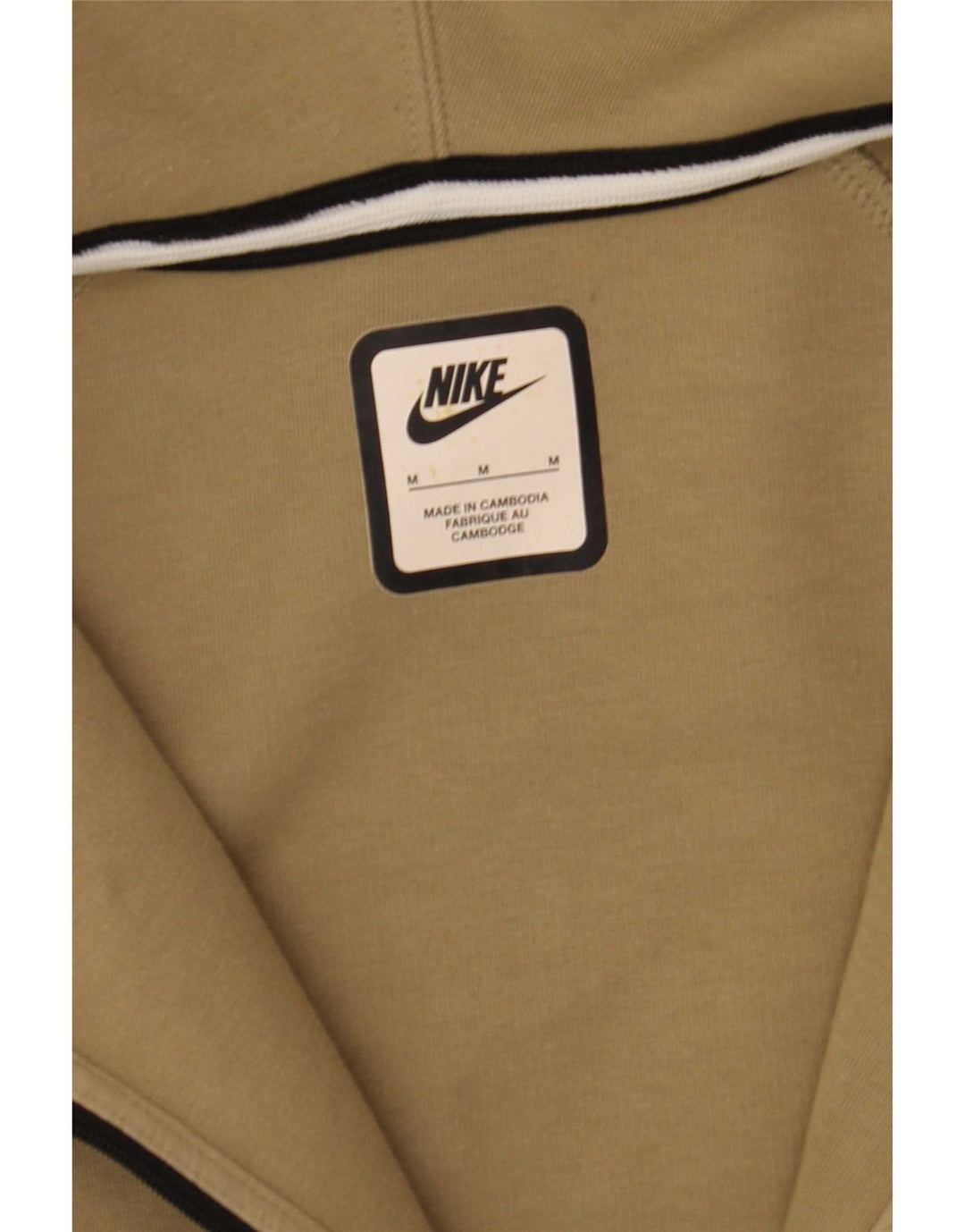 Nike - Sudadera con capucha y cremallera para hombre, algodón caqui mediano