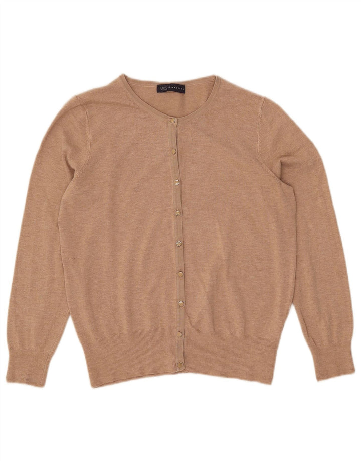 Marks & Spencer - Cárdigan para mujer, talla 40, viscosa beige mediana