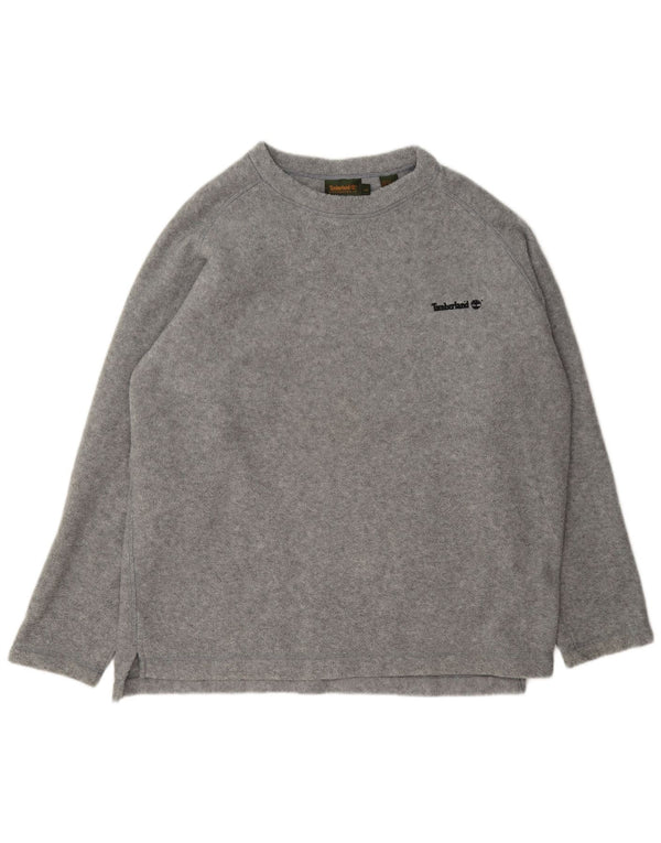 Timberland Jersey de forro polar para hombre, poliéster moteado gris grande