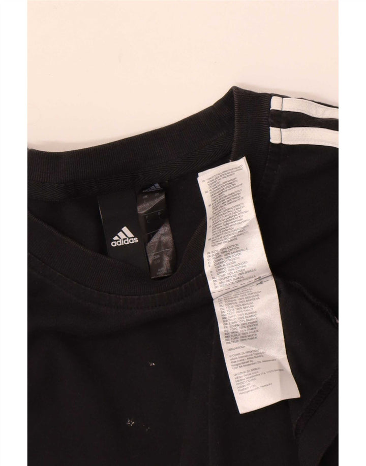 Adidas - Camiseta para hombre, talla grande, algodón negro