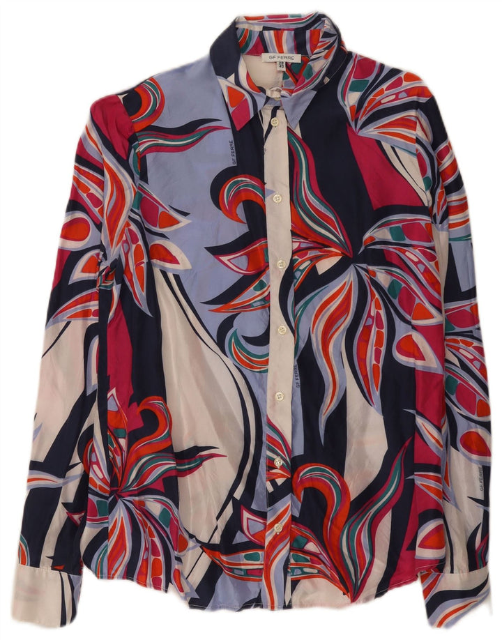 Blusa Camisa Mujer GF Ferre IT 42 Mediana Seda Floral Multicolor