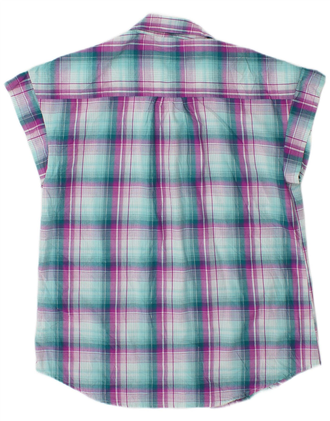 Camisa sin mangas Lee Riders para mujer UK 44 Poliéster a cuadros verde medio