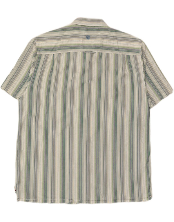 Camisa de manga corta para hombre Fat Face XL Algodón de rayas verdes