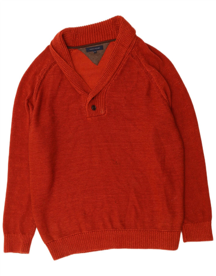 Tommy Hilfiger Suéter con cuello tipo chal para hombre 4XL Algodón rojo