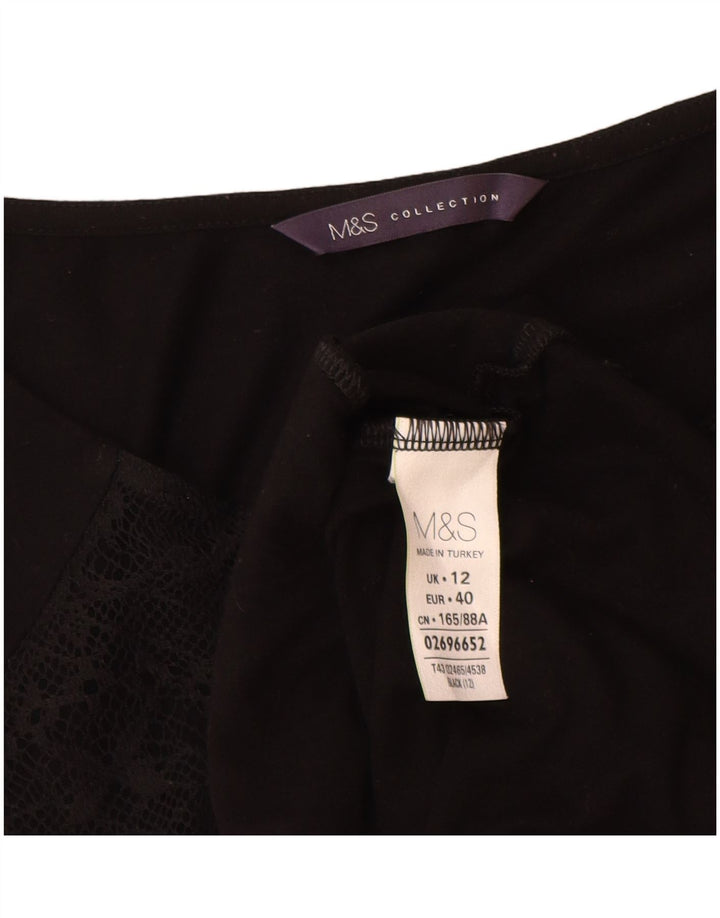 Marks & Spencer Top para mujer de manga larga UK 42 Viscosa negra mediana