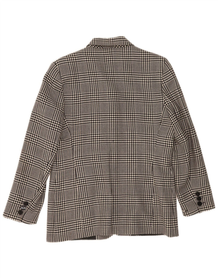 Marks & Spencer Chaqueta tipo blazer de 3 botones para mujer UK 44 Grande Pata de gallo negra