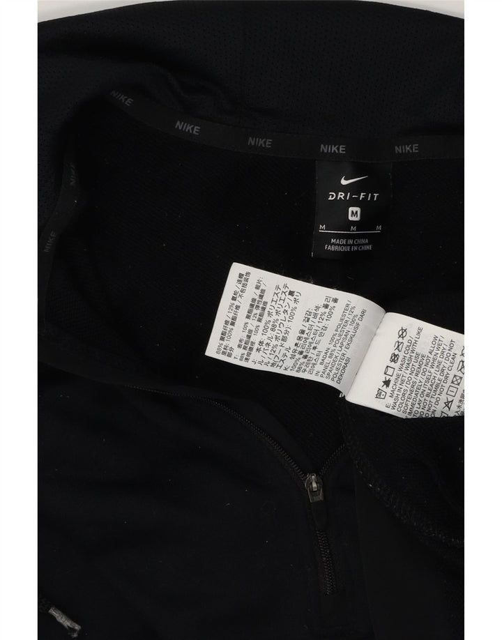 Nike Jersey con capucha y cuello con cremallera para hombre, poliéster, color azul marino mediano