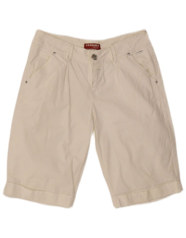 Carrera Bermudas Chinos para Mujer Mediano W30 Algodón Blanco Roto