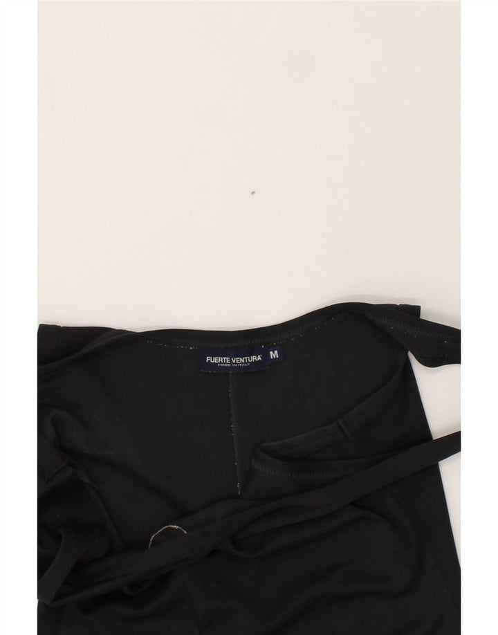 VINTAGE Womens Playsuit UK 12 Medium Black Polyester Vintage Vintage and Second-Hand Vintage from Messina Hembry 