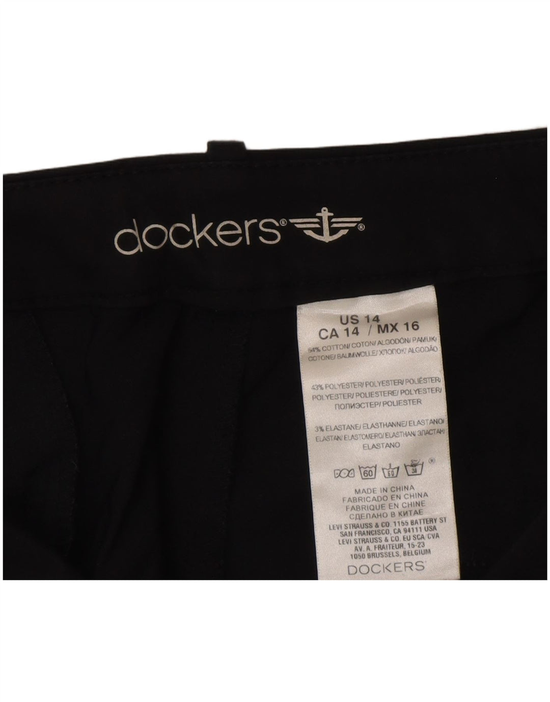 Dockers Pantalones Capri para Mujer US 14 XL W36 L20 Algodón Negro