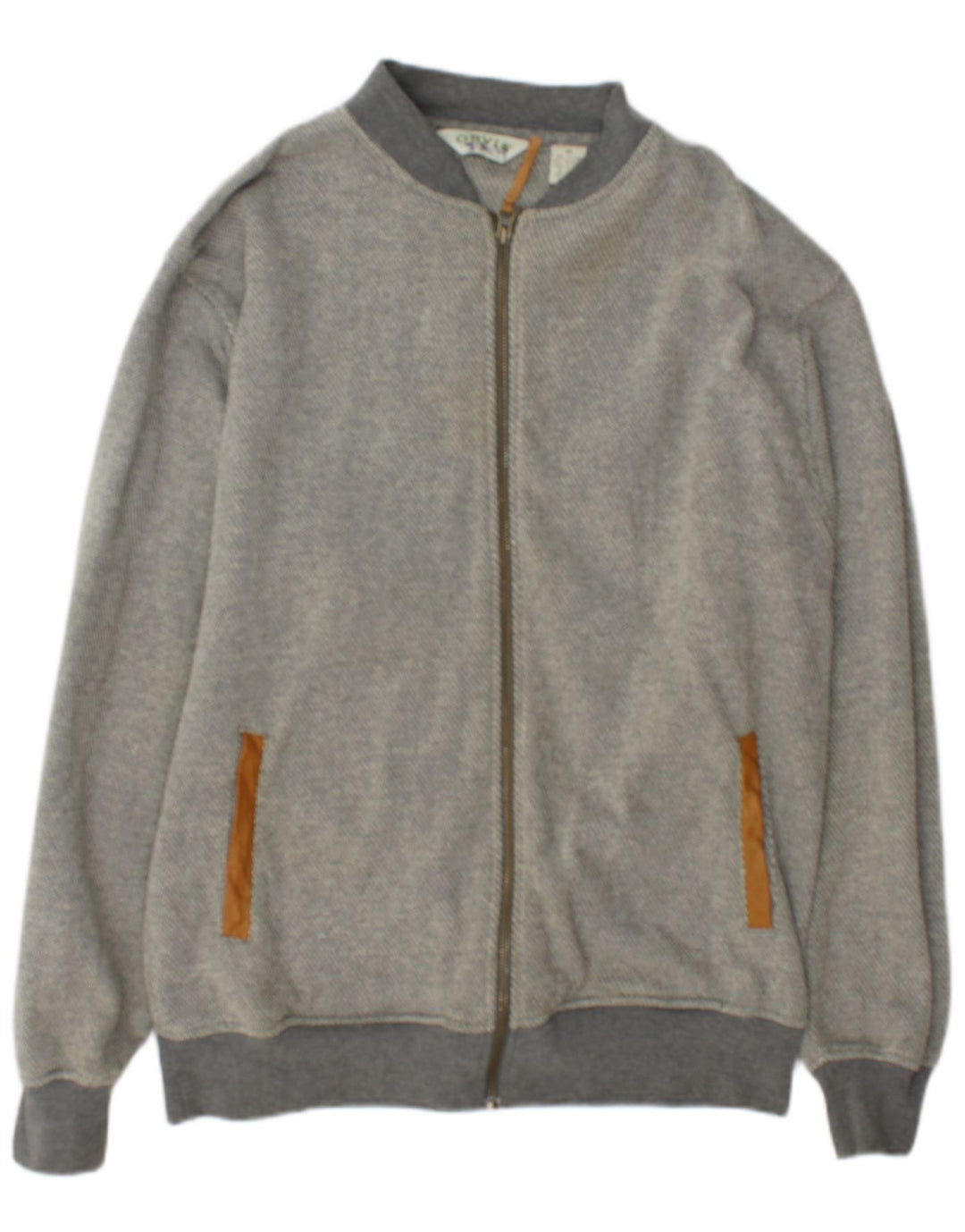 Orvis Hombre Chándal Top Chaqueta Algodón Gris Medio