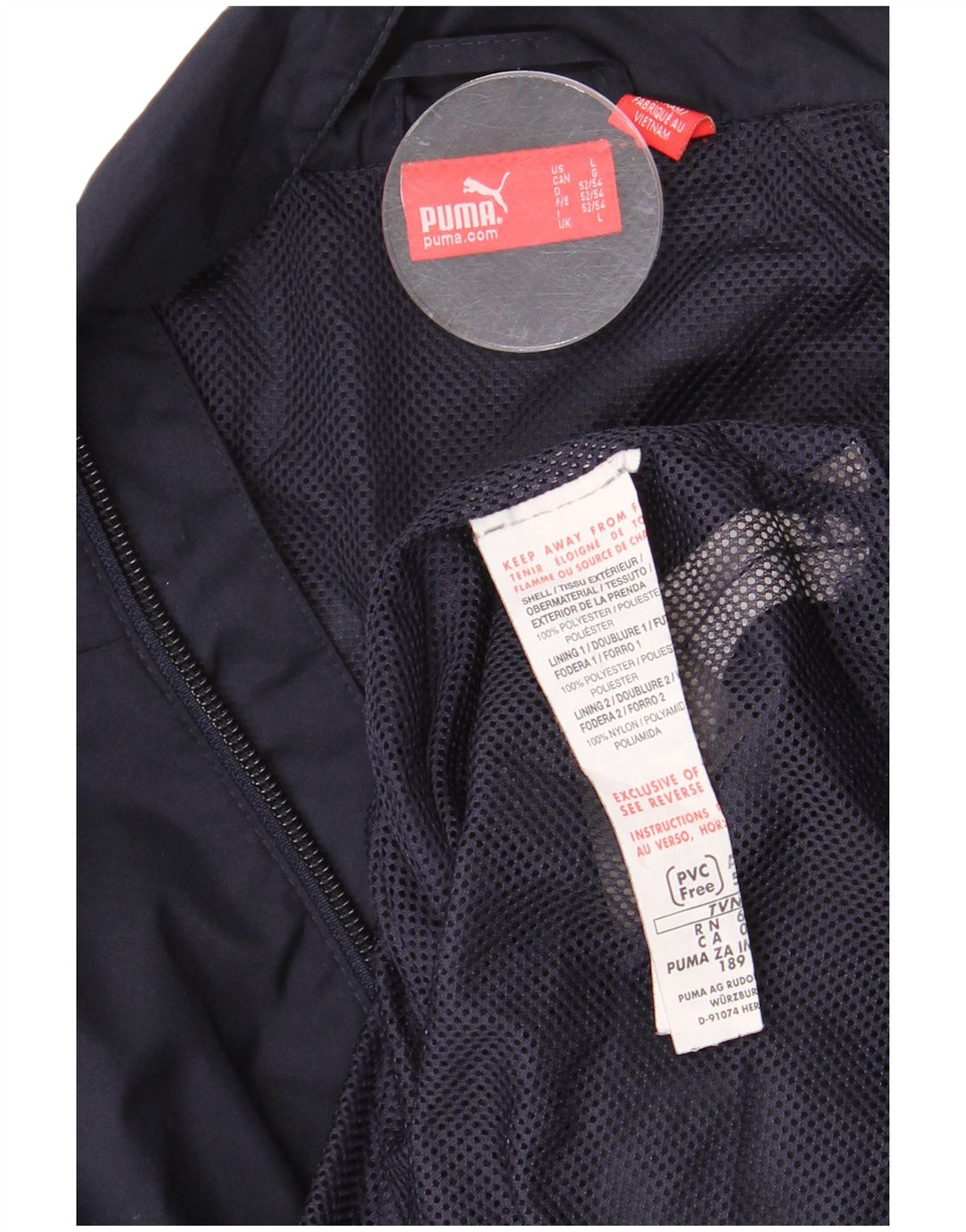 PUMA Chaqueta superior de chándal para hombre Poliéster con bloques de color azul marino grande