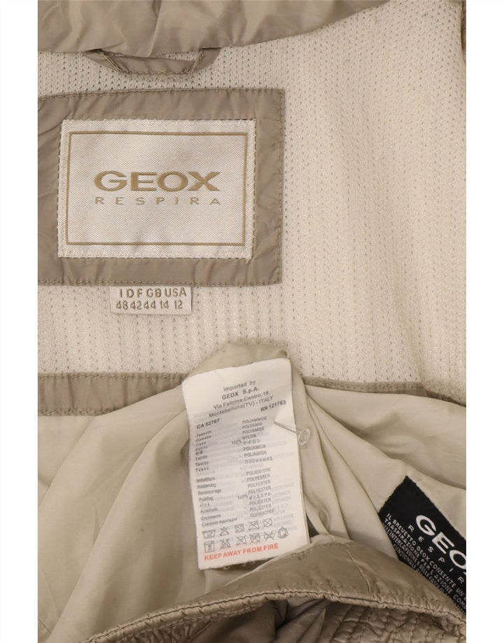 Geox Mujer Respira Chaqueta Acolchada UK 40 Grande Poliamida Gris