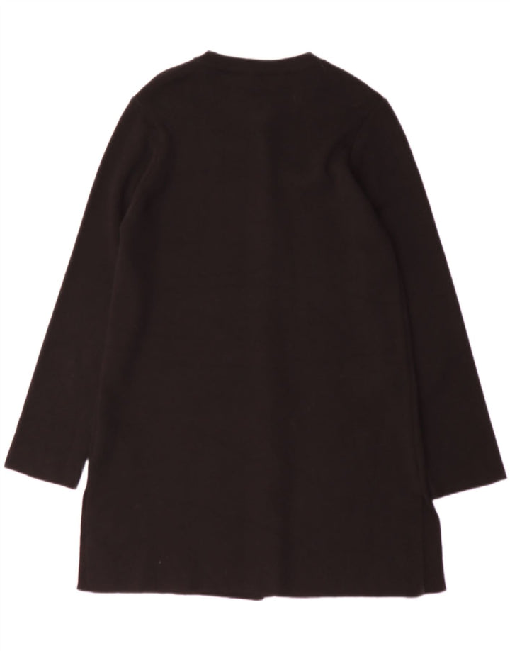 MARKS & SPENCER Womens Longline Cardigan Sweater UK 12 Medium Black Wool