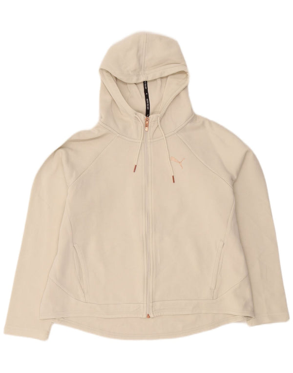 Puma Sudadera con capucha y cremallera para mujer UK 18 XL Algodón blanco roto