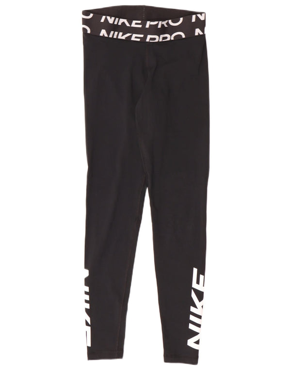 Nike Dri Fit Graphic Leggings para mujer UK 10 Small Negro Poliéster Deportes