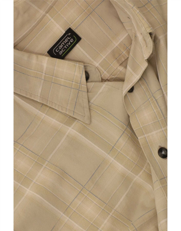Camisa de manga corta para hombre Camel Active XL Beige Check
