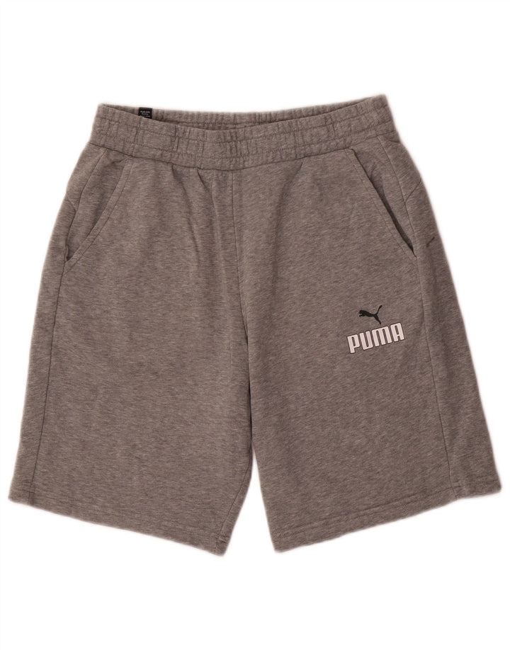 Pantalones cortos deportivos Puma para hombre de algodón gris medio
