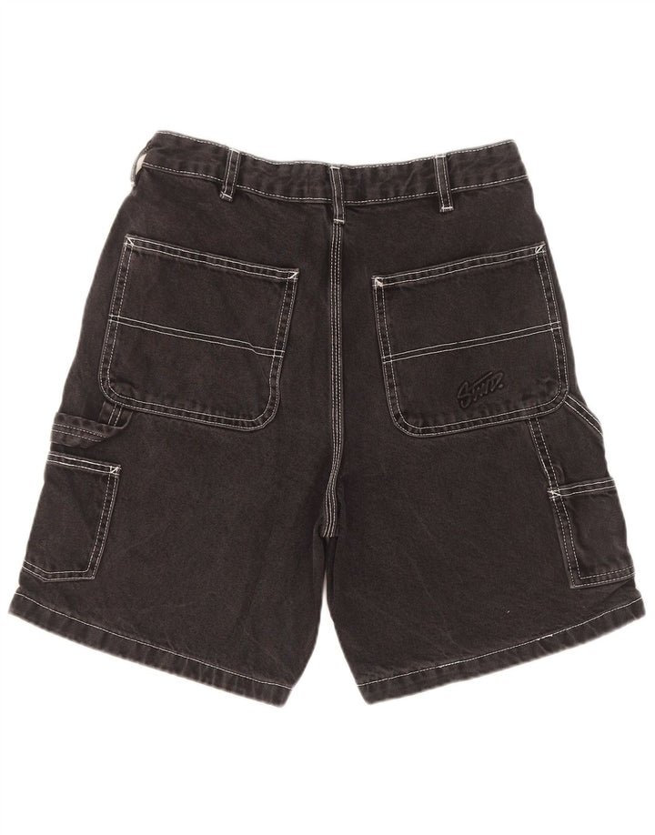 Pull & Bear Mens STWD Cargo Denim Shorts EU 36 Small W29 Algodón negro