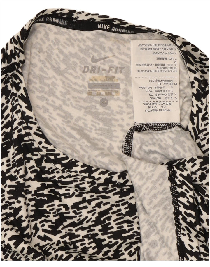 Nike Camiseta Dri Fit para mujer UK 6 XS Poliéster moteado negro