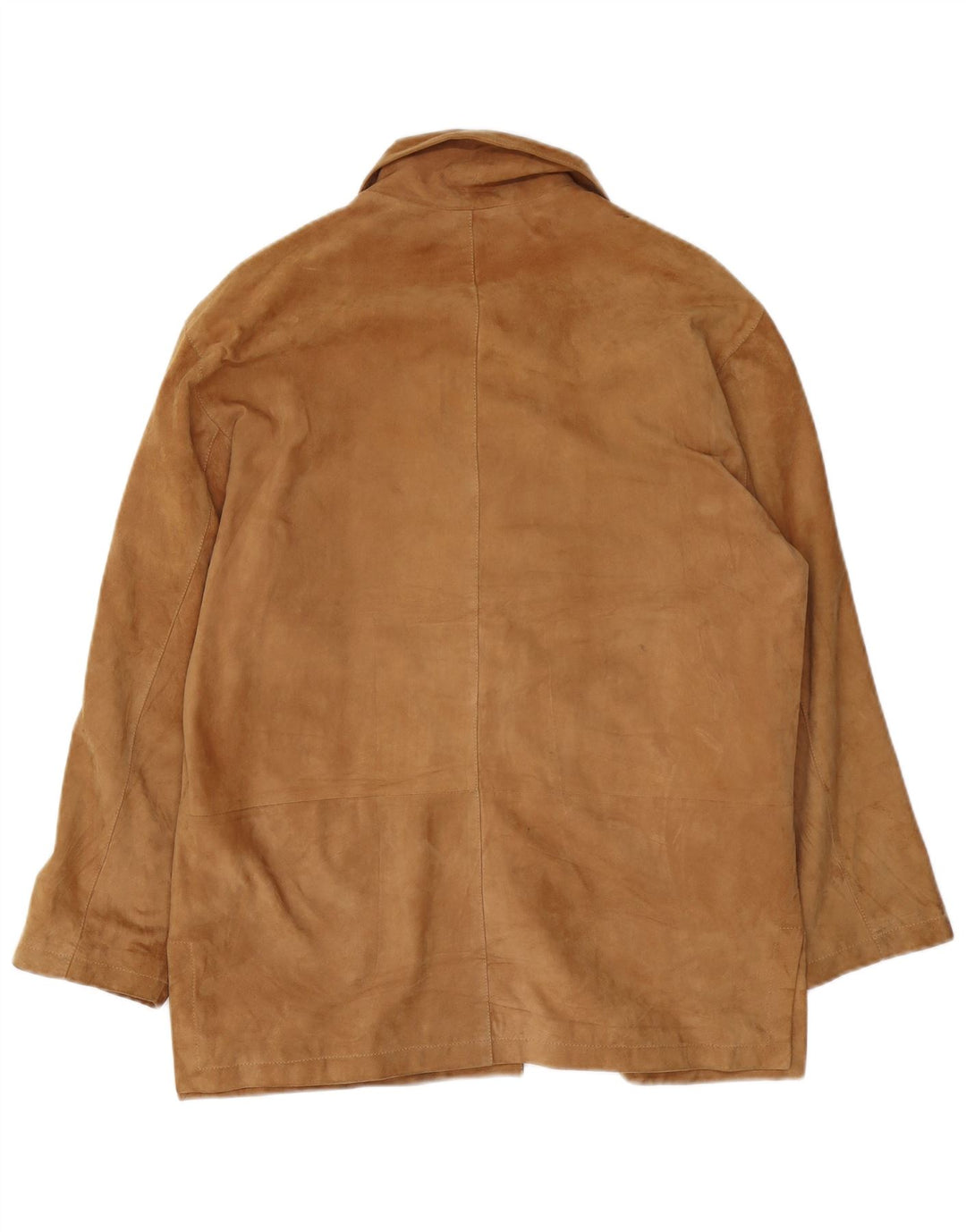 VINTAGE Chaqueta de ante para mujer Reino Unido 16 Cuero marrón grande