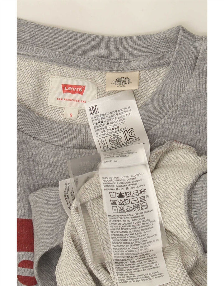 Levi's Hombre Sudadera Gráfica Jumper Small Gris Algodón