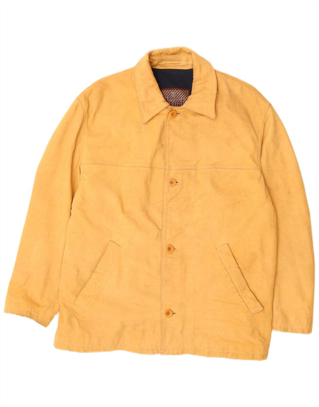 Chaqueta de cuero Scout para hombre UK 42 XL Amarillo