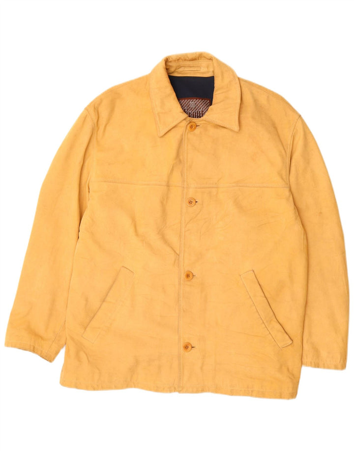 Chaqueta de cuero Scout para hombre UK 42 XL Amarillo