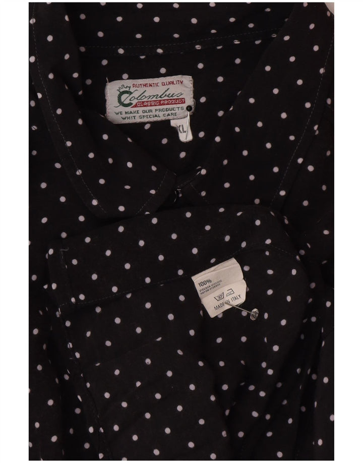 Camisa Colombus Hombre XL Viscosa Lunares Negros