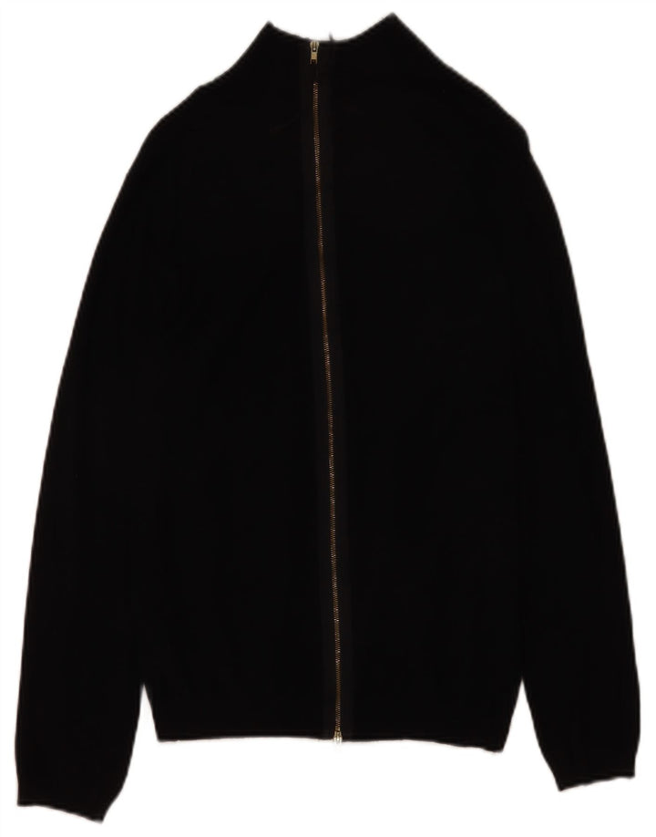 Zara Mujer Cárdigan Suéter UK 44 Grande Viscosa Negra