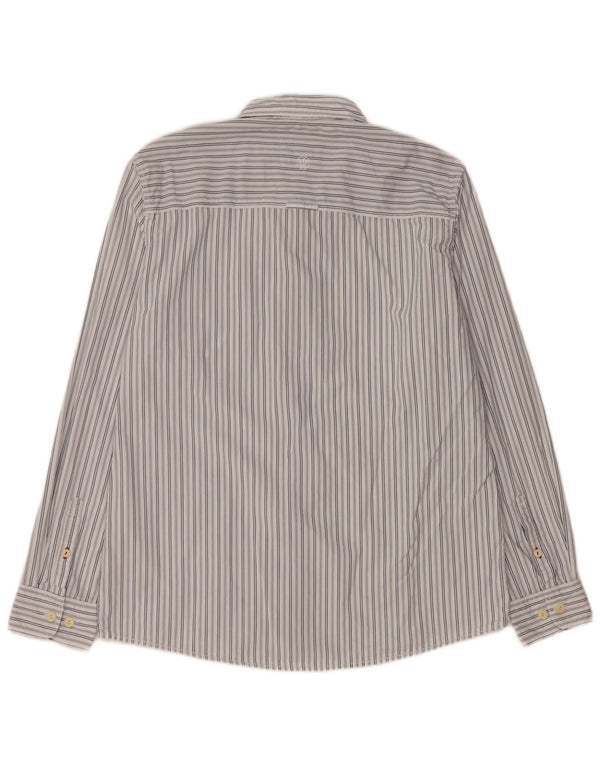 Camisa de hombre Fat Face Slim Fit XL de algodón a rayas blancas