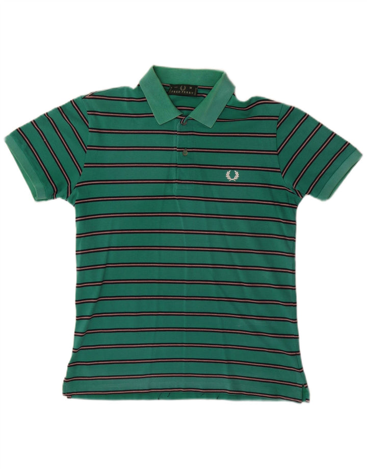 Polo Fred Perry Hombre De Algodón A Rayas Verde Medio