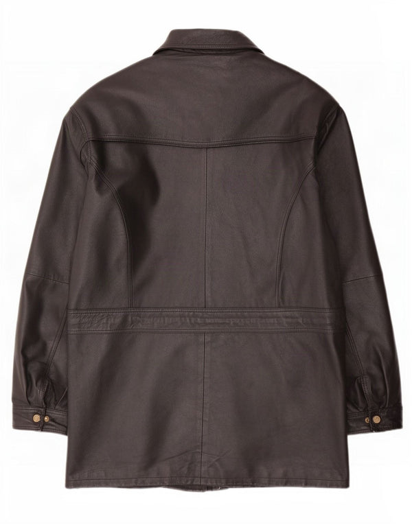 Vintage hombres Sherpa cuero abrigo Reino Unido 44 2XL negro