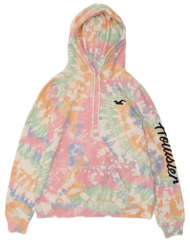 HOLLISTER Jersey con capucha gráfico para mujer Reino Unido 14 Medium Multicolor Tie Dye