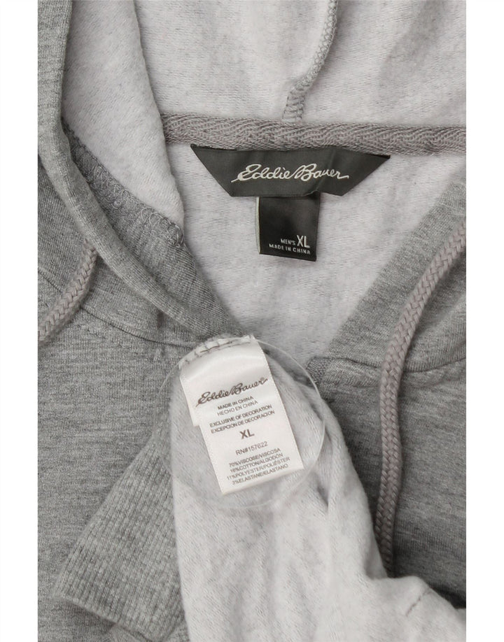 EDDIE BAUER Sudadera con capucha y cremallera para hombre XL Viscosa gris
