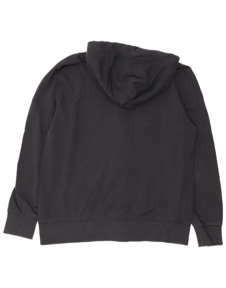 GANT Sudadera con capucha y cremallera para hombre, talla grande, algodón negro