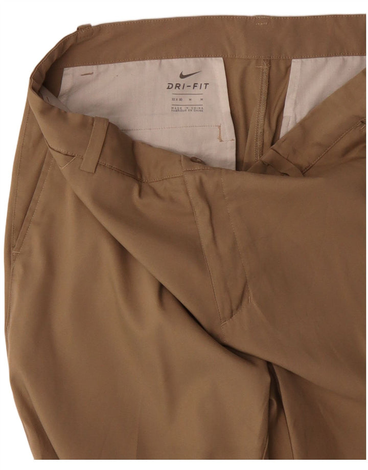 NIKE Pantalón chino recto Dri Fit para hombre W32 L30 Poliéster beige