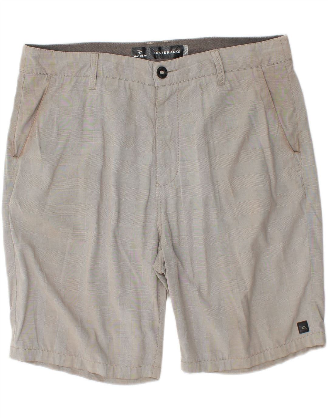RIP CURL Pantalones cortos chinos para hombre W38 XL Gris a cuadros