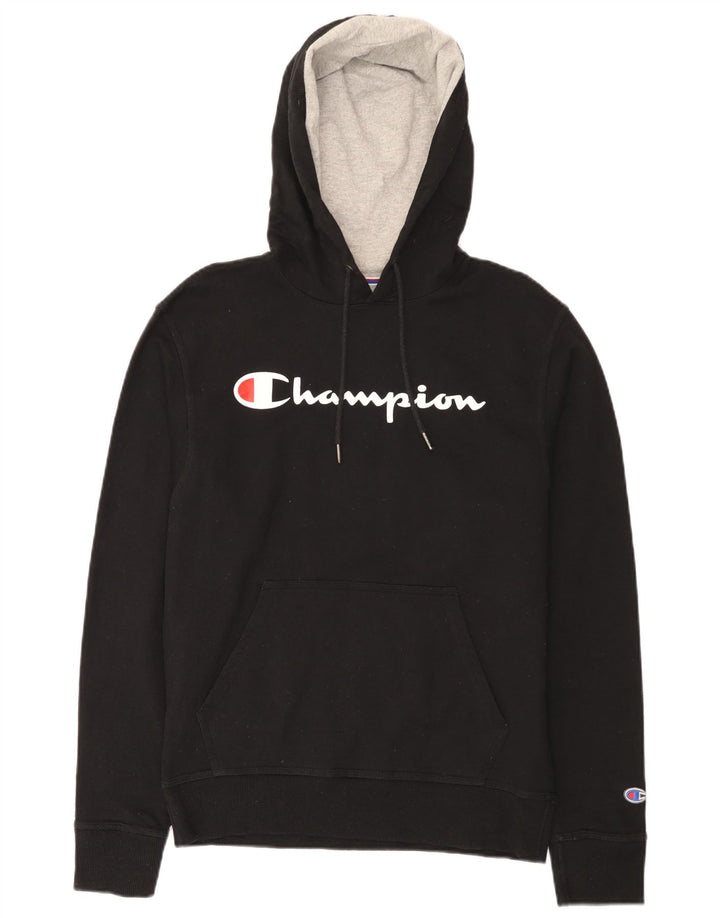 Champion Sudadera Con Capucha Gráfica Para Hombre Jersey Pequeño Negro