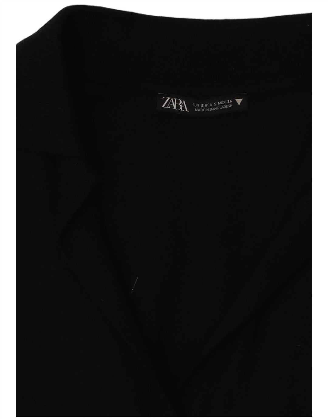 ZARA Vestido Polo Mujer UK 10 Small Negro