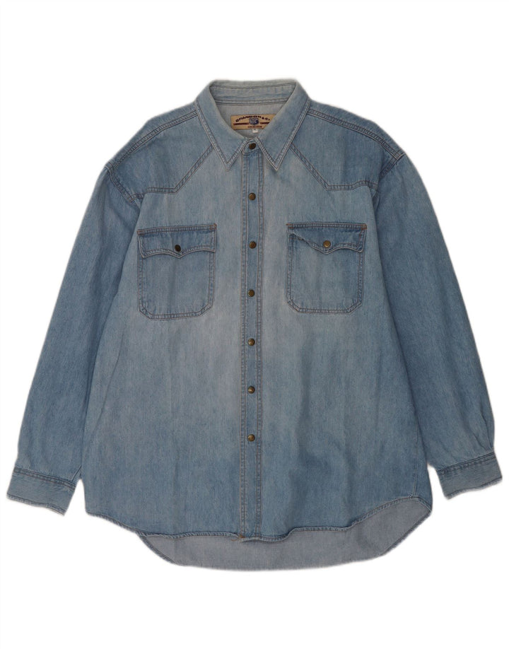 Brandon & C Camisa vaquera para hombre XL Algodón azul