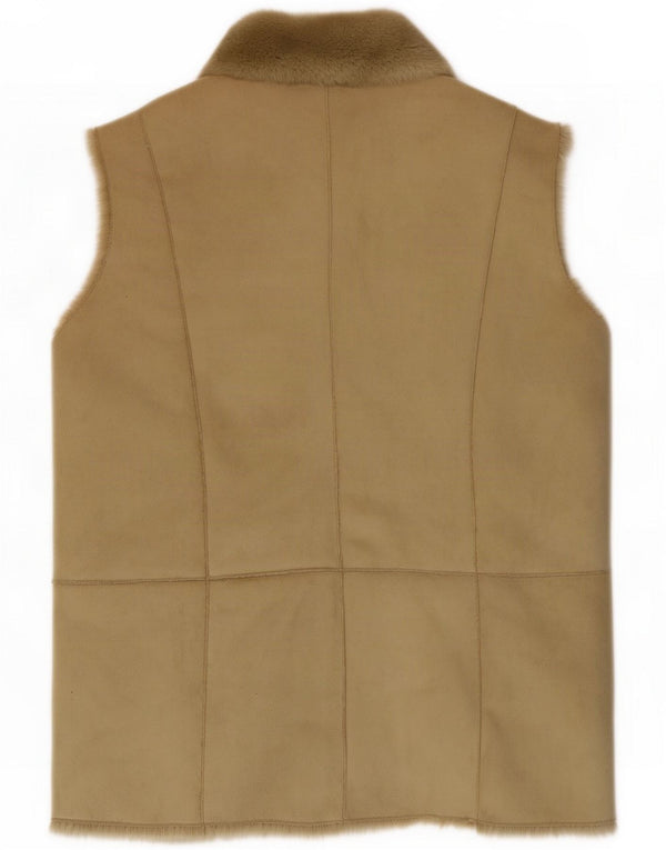 Alex y compañía. Chaleco Sherpa para mujer UK 12 Medio Beige Poliéster