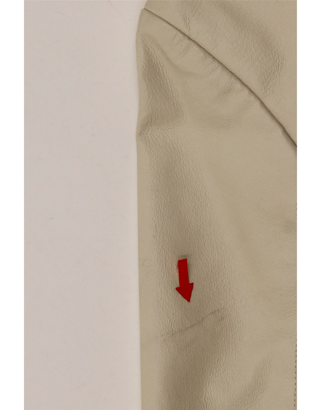 Vintage mujer cuero abrigo Reino Unido 12 cuero beige medio