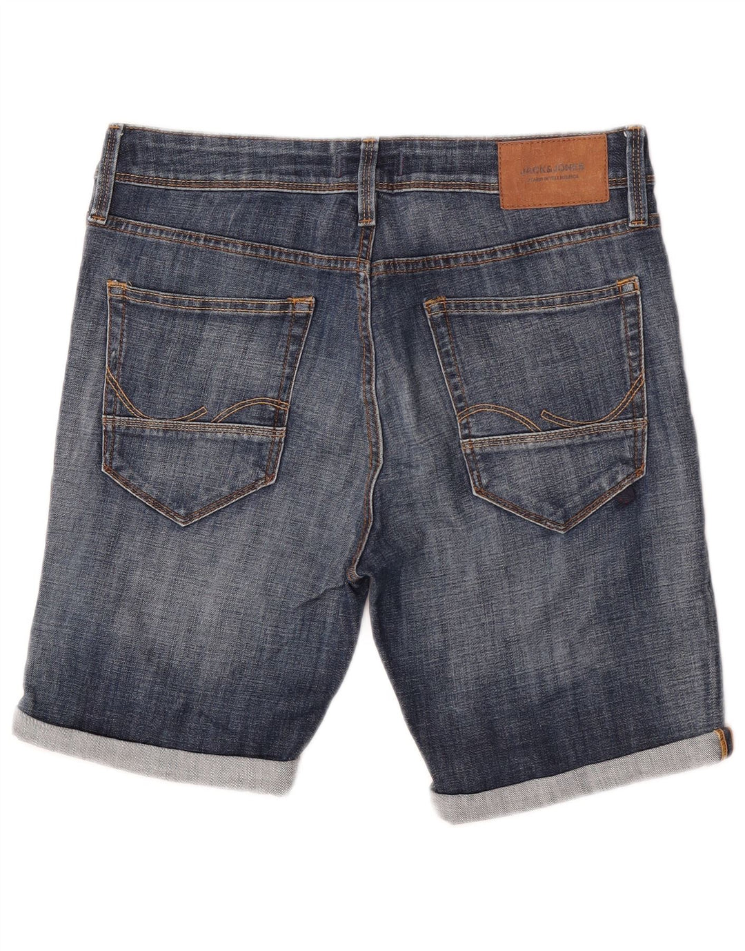 Jack & Jones Mens Shorts De Mezclilla Medio W32 Algodón Azul