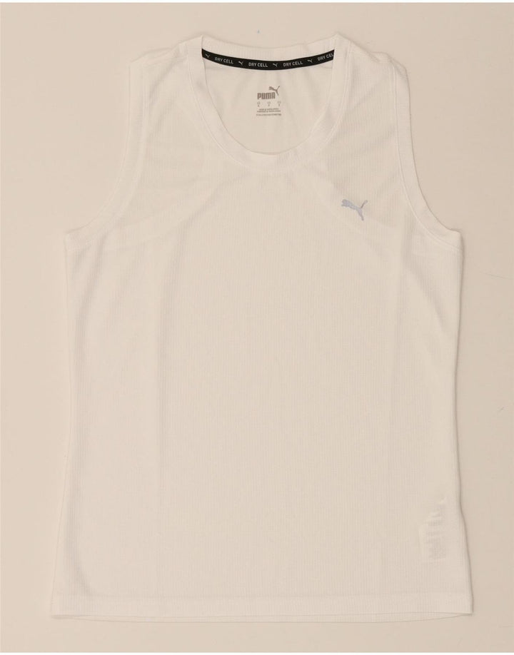 PUMA Mens Vest Top Small White Polyester Vintage Puma and Second-Hand Puma from Messina Hembry 