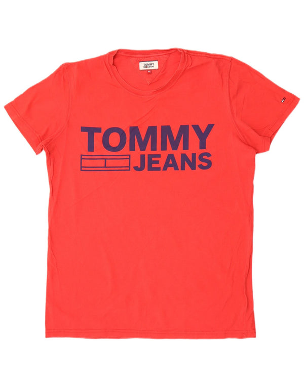 Tommy Hilfiger Camiseta gráfica para hombre Top XL Rojo