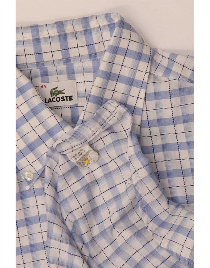 Camisa Lacoste Hombre Talla 44 XL Algodón Cuadros Azul